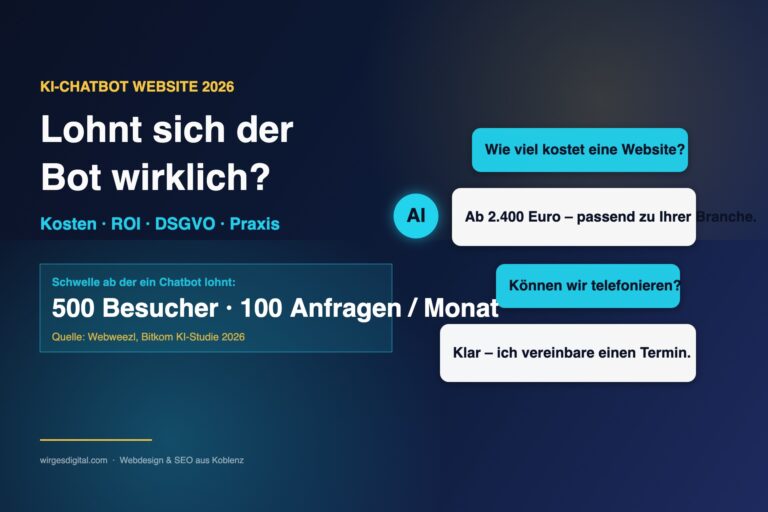 KI-Chatbot für die Website 2026 - Kostenrechnung, ROI und DSGVO-Realität für KMU