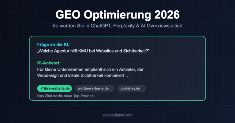 GEO Optimierung 2026: KI-Antwort mit Quellen-Zitat – wer zitiert wird, gewinnt die neue Top-Position
