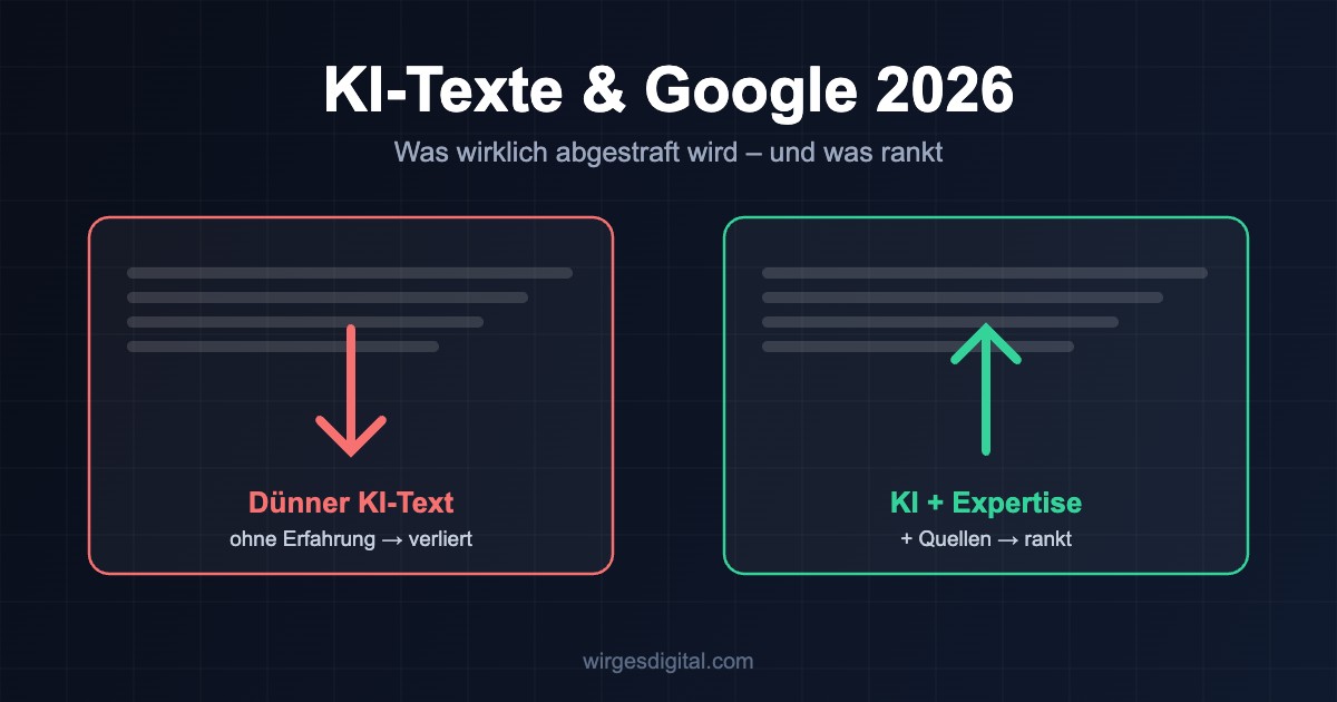 KI-Texte und Google 2026: Was wirklich abgestraft wird – und was rankt