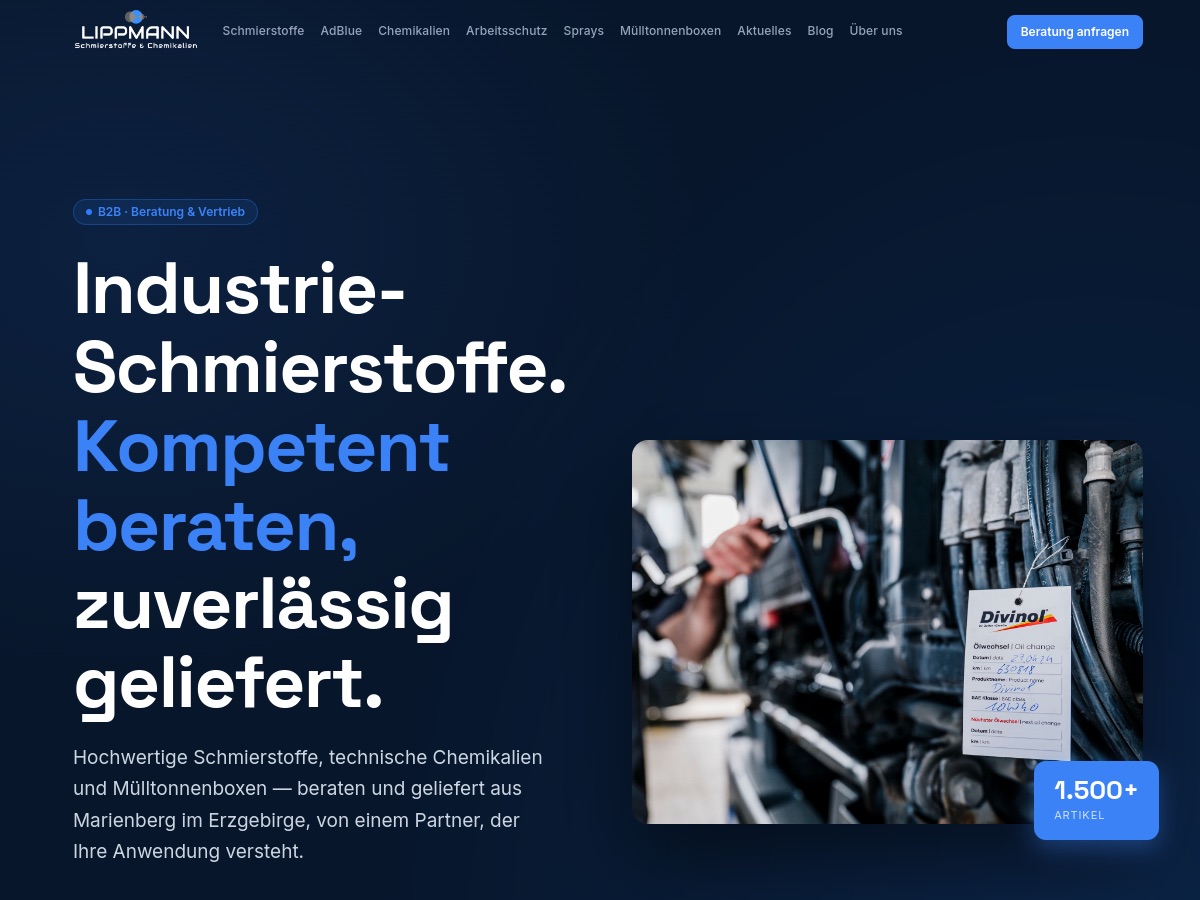 Webdesign-Referenz: neue B2B-Website für Lippmann Beratung und Vertrieb
